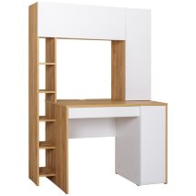 Компьютерный стол Комфорт 12.71 дуб золотой craft / белая аляска