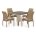 Комплект плетеной мебели T257B/Y379B-W65 Light Brown (4+1) 