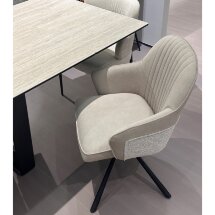 Стул RIKARD 360 град. кремовый RIELY-111 /PRESENT-120, шенилл - велюр / латте каркас, ®DISAUR