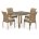 Комплект плетеной мебели T257B/Y380B-W65 Light Brown (4+1) 