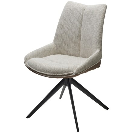 Стул OSKAR 360 град. поворот. KN01-05 Бежевый/ BZ1046-21 Коричневый/ Черный, ®DISAUR 