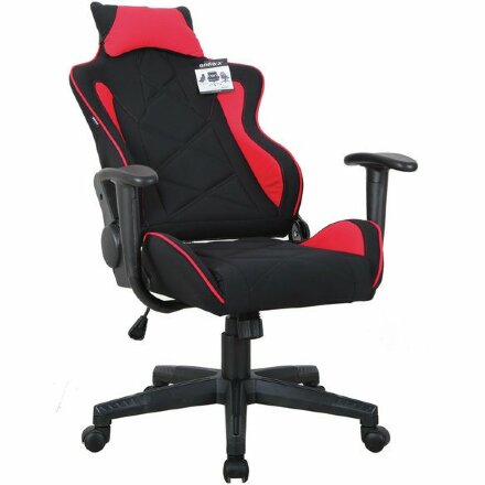Кресло компьютерное BRABIX &quot;GT Racer GM-101&quot;, подушка, ткань, черное/красное, 531820 Красный