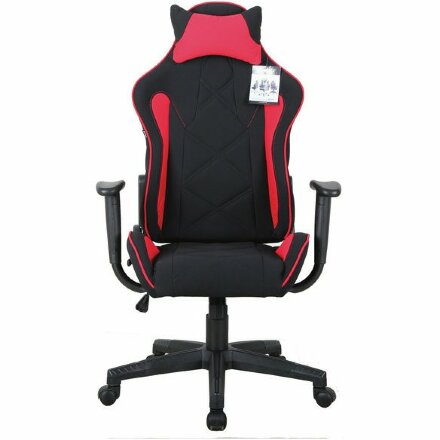 Кресло компьютерное BRABIX &quot;GT Racer GM-101&quot;, подушка, ткань, черное/красное, 531820 Красный