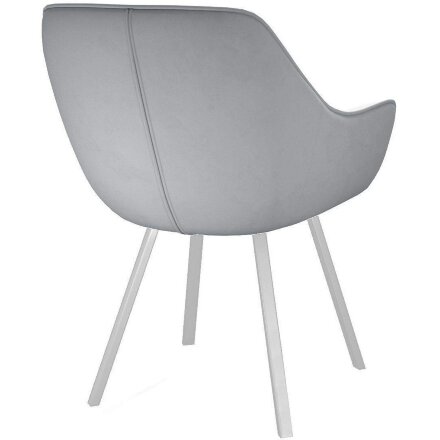 Стул DikLine 252 М поворотный, B22 GREY, ножки белые 