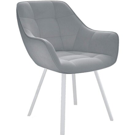 Стул DikLine 252 М поворотный, B22 GREY, ножки белые 