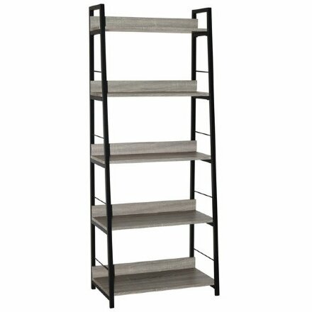 Стеллаж на металлокаркасе BRABIX &quot;LOFT SH-003&quot;, 600х350х1500 мм, 5 полок, цвет дуб антик, 641235 Дуб антик