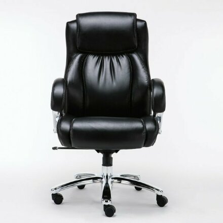 Кресло офисное BRABIX PREMIUM &quot;Status HD-003&quot;, нагрузка до 250 кг, рециклированная кожа, хром, черное, 531821 Хром