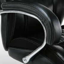 Кресло офисное BRABIX PREMIUM &quot;Status HD-003&quot;, нагрузка до 250 кг, рециклированная кожа, хром, черное, 531821