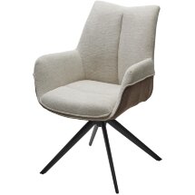 Стул PONTUS 360 град. поворот. KN01-05 Бежевый/ BZ1046-21 Коричневый/ Черный, ®DISAUR