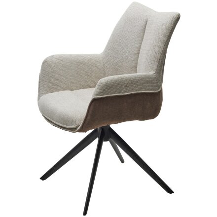 Стул PONTUS 360 град. поворот. KN01-05 Бежевый/ BZ1046-21 Коричневый/ Черный, ®DISAUR 