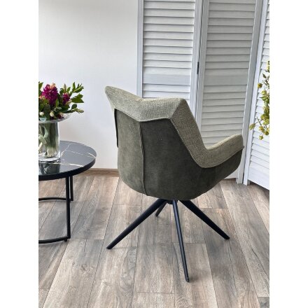 Стул PONTUS 360 град. поворот. KN01-15 Олива/ BZ1046-18 Темно-зеленый/ Черный, ®DISAUR 
