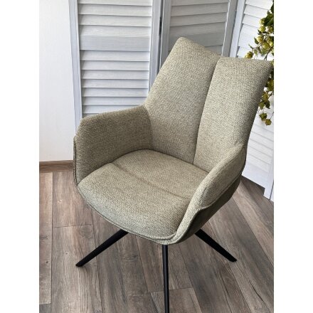 Стул PONTUS 360 град. поворот. KN01-15 Олива/ BZ1046-18 Темно-зеленый/ Черный, ®DISAUR 