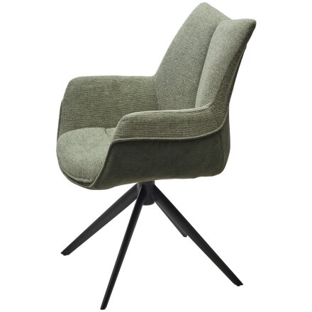 Стул PONTUS 360 град. поворот. KN01-15 Олива/ BZ1046-18 Темно-зеленый/ Черный, ®DISAUR 