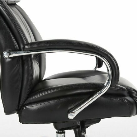 Кресло офисное BRABIX PREMIUM &quot;Direct EX-580&quot;, хром, рециклированная кожа, черное, 531824 Черный