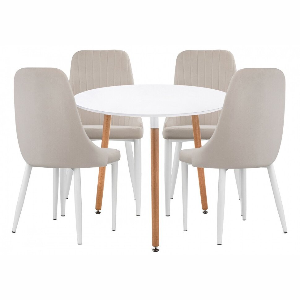 Обеденная группа Уин 80 white / beige Обеденная группа Уин 80 white / beige