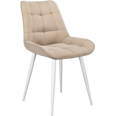Стул DikLine 206М B03 BEIGE, ножки белые 