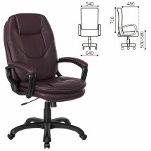 Кресло офисное BRABIX PREMIUM &quot;Trend EX-568&quot;, экокожа, коричневое, 532101