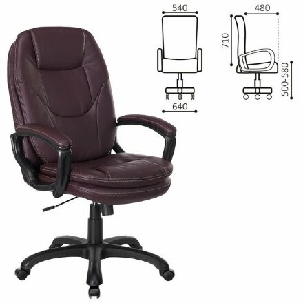 Кресло офисное BRABIX PREMIUM &quot;Trend EX-568&quot;, экокожа, коричневое, 532101 Коричневый