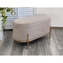 Пуф для гостиной ZEN BLUVEL-40 Бежевый, велюр / золотой каркас М-City