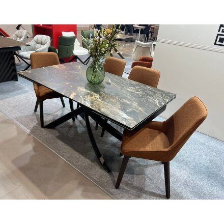 Стол ESTEBIO 160 KL-176, итальянская керамика/ черный каркас, ®DISAUR 