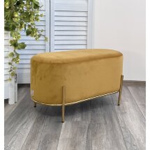 Пуф для гостиной ZEN BLUVEL-68 желтый, велюр / золотой каркас М-City