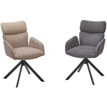 Стул TRIS 360 град. поворот с возвратом, Davis Nowo 92 серый, букле /Point 90 серый/ Черный, ®DISAUR