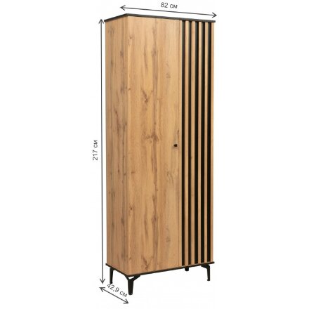 Шкаф Либерти 51.01 дуб вотан / черный / профиль Masa Decor дуб вотан 