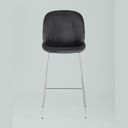 Стул барный Stool Group Beetle со спинкой серый хромированные ножки 