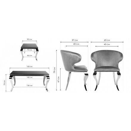 Обеденная группа Таширо white / gray 