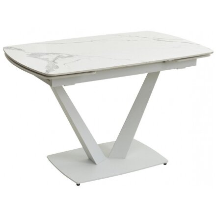 Керамический стол Alarti gloss statuario white sintered stone / white 
