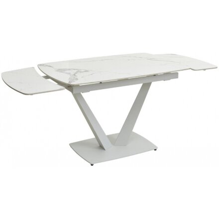 Керамический стол Alarti gloss statuario white sintered stone / white 