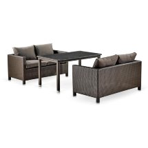 Обеденный комплект плетеной мебели с диванами T256A/S59A-W53 Brown
