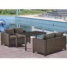 Обеденный комплект плетеной мебели с диванами T256A/S59A-W53 Brown