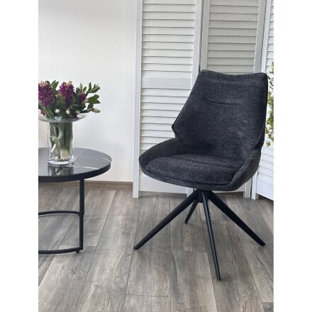 Стул OLAF 360 град. поворот. RAVEN18 Серый, ткань / Черный, ®DISAUR 