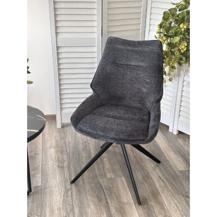 Стул OLAF 360 град. поворот. RAVEN18 Серый, ткань / Черный, ®DISAUR 
