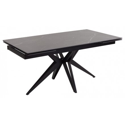 Керамический стол Forio 160 matt black marble sintered stone / black 