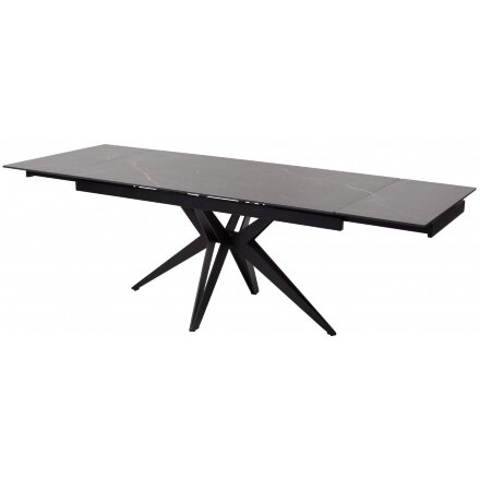 Керамический стол Forio 160 matt black marble sintered stone / black 