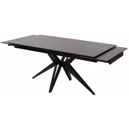 Керамический стол Forio 160 matt black marble sintered stone / black 