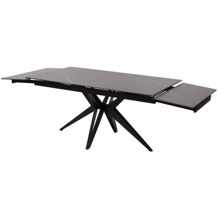 Керамический стол Forio 160 matt black marble sintered stone / black 