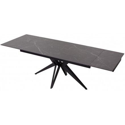 Керамический стол Forio 160 matt black marble sintered stone / black 