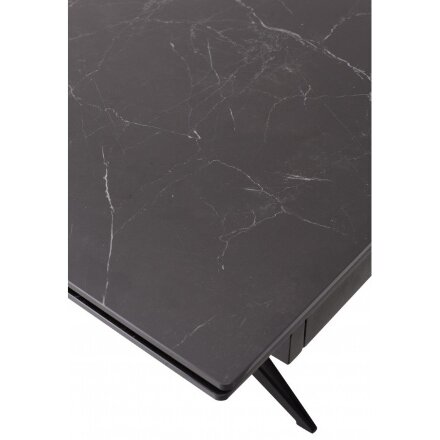 Керамический стол Forio 160 matt black marble sintered stone / black 