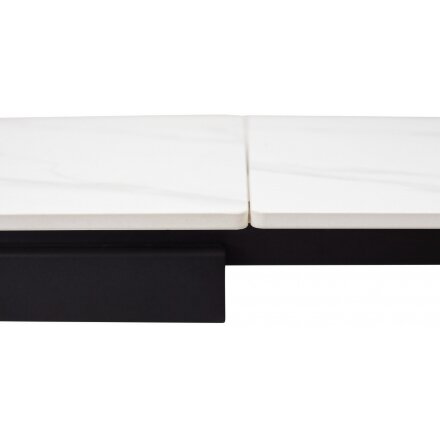 Керамический стол Forio 160 matt white marble sintered stone / black 