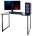 Стол игровой Бюрократ Knight Table L Black столешница ДСП черный каркас черный металл 