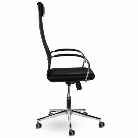Кресло офисное BRABIX &quot;Pilot EX-610 CH&quot; premium, хром, ткань-сетка, черное, 532417 Черный