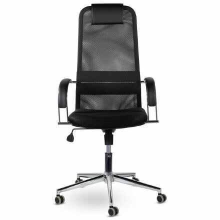 Кресло офисное BRABIX &quot;Pilot EX-610 CH&quot; premium, хром, ткань-сетка, черное, 532417 Черный