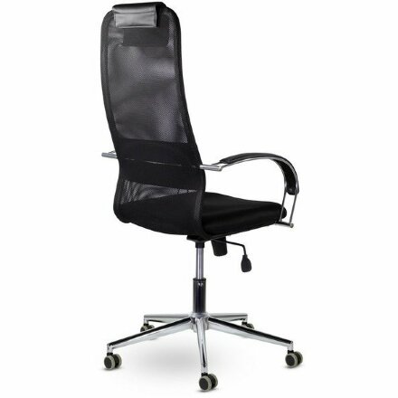 Кресло офисное BRABIX &quot;Pilot EX-610 CH&quot; premium, хром, ткань-сетка, черное, 532417 Черный