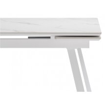 Керамический стол Норман 140 (200) х 80 белый мрамор alpin white / snow white / белый