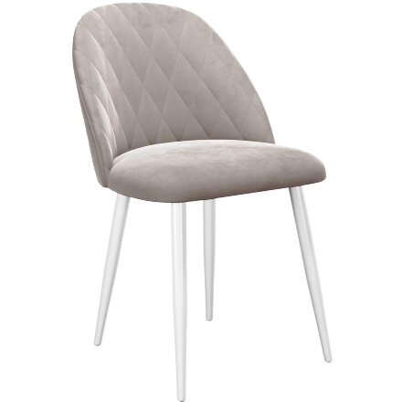 Стул DikLine 302 B03 BEIGE, ножки белые 
