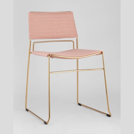 Стул Stool Group Дэйзи мягкий розовый обивка рогожка 