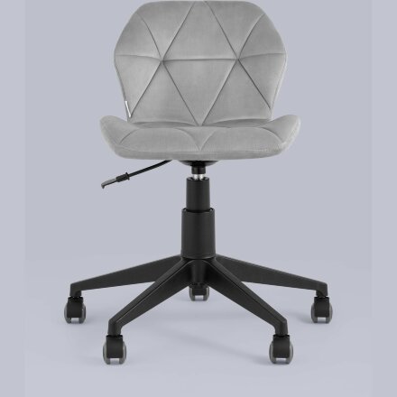Кресло компьютерное Stool Group Эдвин велюр серый крестовина пластик 